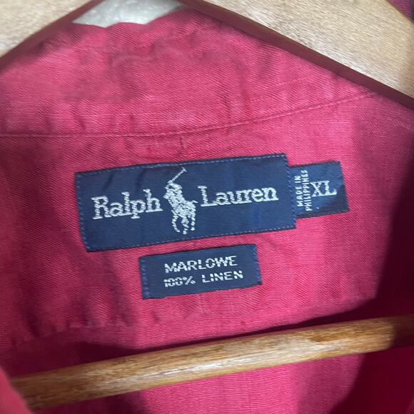 Ralph Lauren Marlowe Button Down 100% Linen size XL - Picture 2 of 4